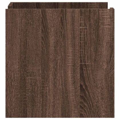 Нощно шкафче, кафяв дъб, 45x50x50 см, инженерно дърво