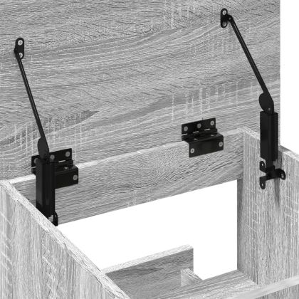 Катедра с колелца, сив сонома, 55x55x107 см, инженерно дърво