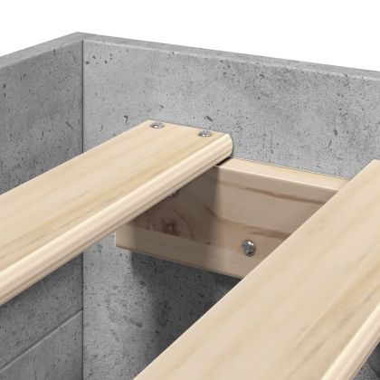 Рамка за легло, бетонно сиво, 100x200 см, инженерно дърво