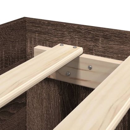 Рамка за легло, кафяв дъб, 135x190 см, инженерно дърво