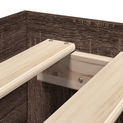 Рамка за легло без матрак кафяв дъб 75x190 см инженерно дърво