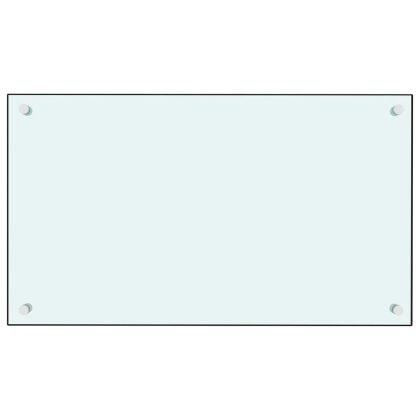 Кухненски гърбове, 2 бр, бял, 70x60 см, закалено стъкло