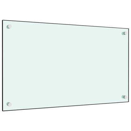 Кухненски гърбове, 2 бр, бял, 70x60 см, закалено стъкло