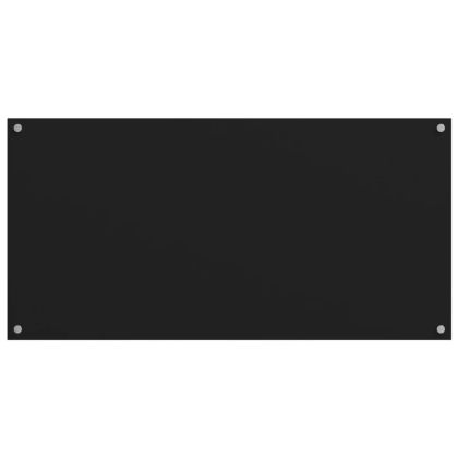 Кухненски гърбове, 2 бр, черен, 80x40 см, закалено стъкло