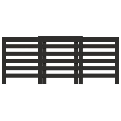 Капак за радиатор, черен, 205x21,5x83,5 см, инженерно дърво