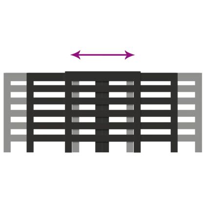Капак за радиатор, черен, 205x21,5x83,5 см, инженерно дърво