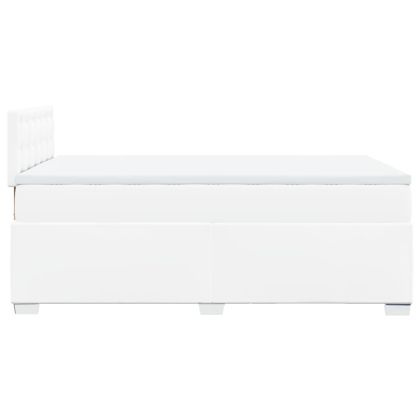 Боксспринг легло с матрак, бяло, 120x190 см изкуствена кожа