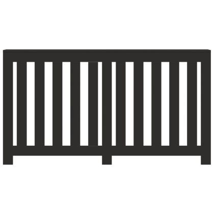 Капак за радиатор, черен, 149x20x82 см, инженерно дърво