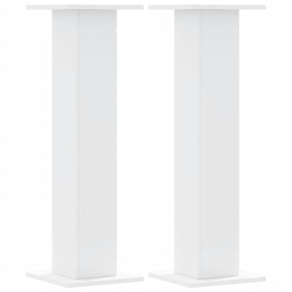 Стойки за растения 2 бр бели 30x30x95 см инженерно дърво