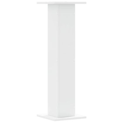 Стойки за растения 2 бр бели 30x30x95 см инженерно дърво