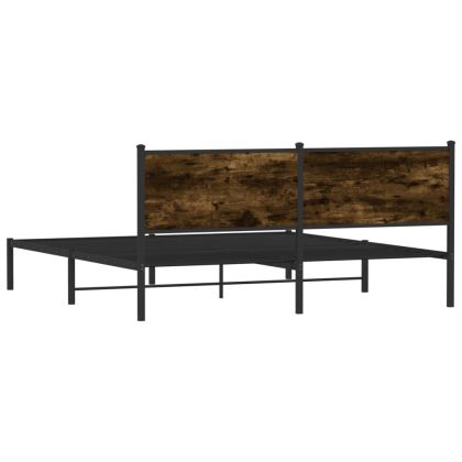 Метална рамка за легло, без матрак, опушен дъб, 183x213 см