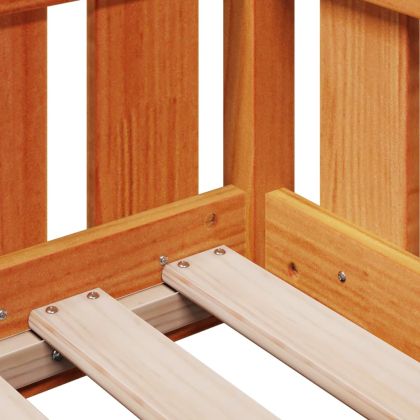 Рамка за детско легло къща, восъчнокафява, 80x200 см, бор масив