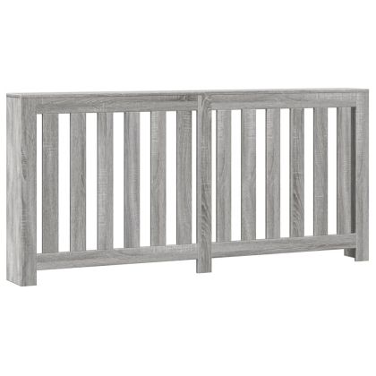 Капак за радиатор, сив сонома, 175x20x82 см, инженерно дърво