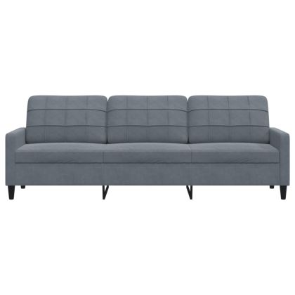 3-местен диван, тъмносив, 210 см, кадифе