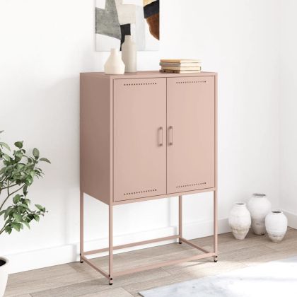 ТВ шкаф, бял, 100,5x39x60,5 см, стомана