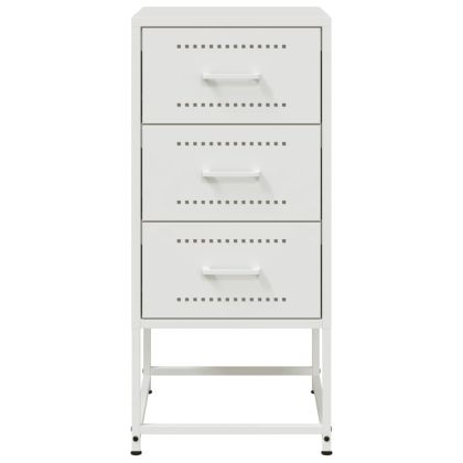 Нощно шкафче, бяло, 36x39x78 см, стомана