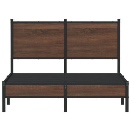 Метална рамка за легло, без матрак, кафяв дъб, 120x200 см