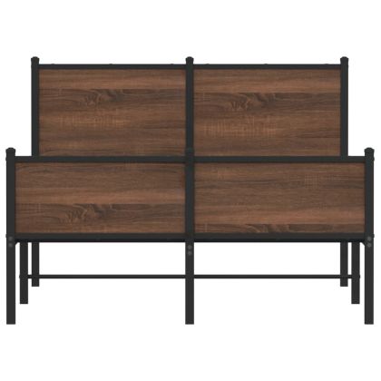 Метална рамка за легло, без матрак, кафяв дъб, 120x190 см