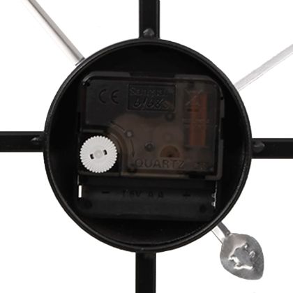 Стенен часовник, черен, Ø50 см, желязо