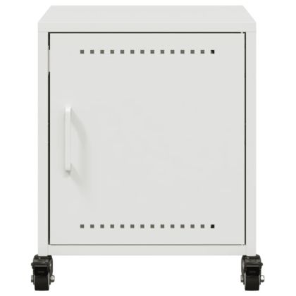 Нощно шкафче, бял, 36x39x43,5 см, стомана