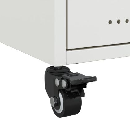 Нощно шкафче, бял, 36x39x43,5 см, стомана