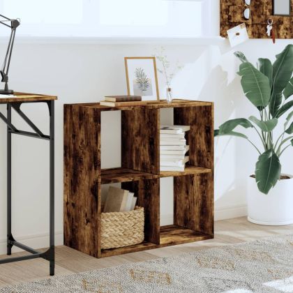 Библиотека, опушен дъб, 68,5x32x68,5 см, инженерно дърво