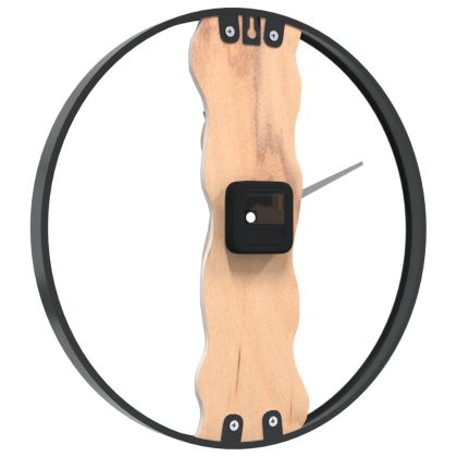 Стенен часовник кафяв Ø35 см желязо и дъбово дърво