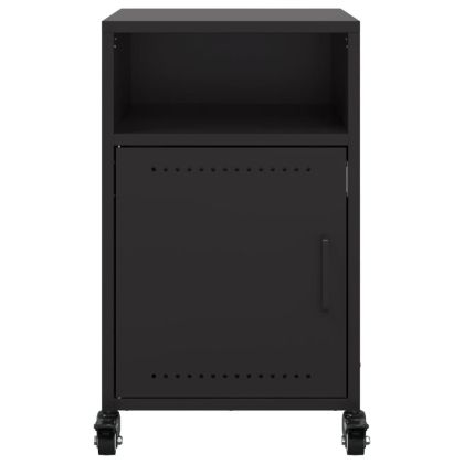 Нощно шкафче, черно, 36x39x59,5 см, стомана