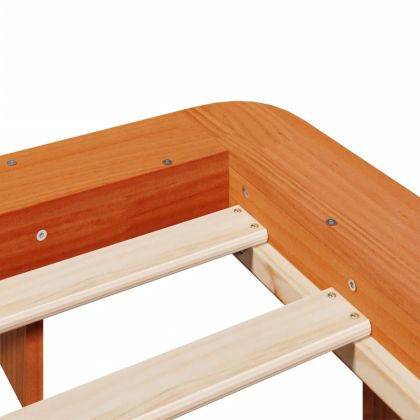 Рамка за легло без матрак, восъчнокафяв, 120x190 см, бор масив