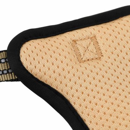 Кучешки нагръдник с отразяващи ивици регулируем кафяв L