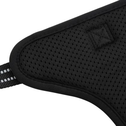 Кучешки нагръдник с повод и нашийник, регулируем, черен, M