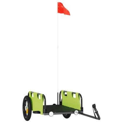 Ремарке за колело, зелено, Оксфорд плат и желязо