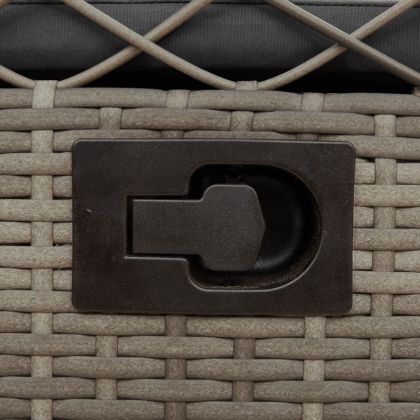 Накланящи се градински столове, 2 бр, сив, полиратан