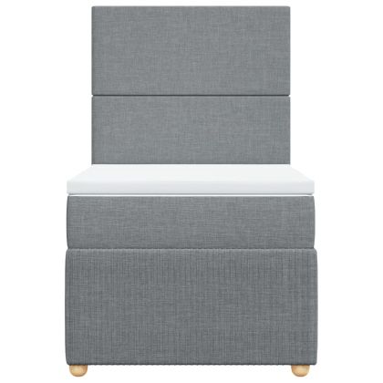 Боксспринг легло с матрак, светлосива, 90x190 см, плат