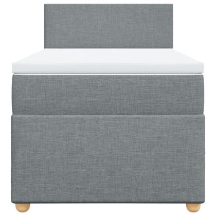 Боксспринг легло с матрак, светлосиво, 90x200 см, плат