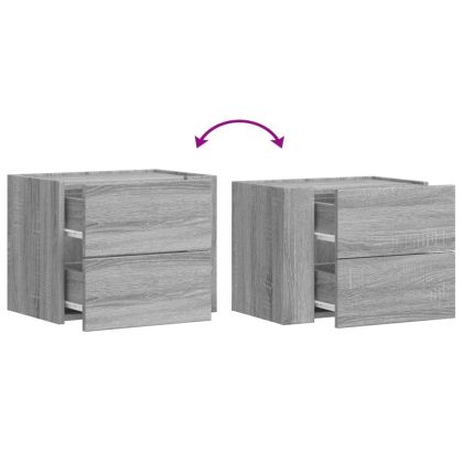 Нощно шкафче за стенен монтаж, сив сонома, 45x30x35 см