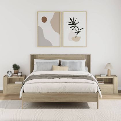 Нощни шкафчета за стенен монтаж, 2 бр, сонома дъб, 45x30x35 см