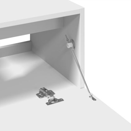 Долен шкаф за мивка, бял, 59x37x59 см, инженерно дърво