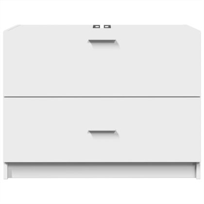 Долен шкаф за мивка, бял, 78x37x59 см, инженерно дърво