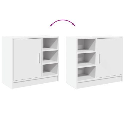 Долен шкаф за мивка, бял, 63x29x55 см, инженерно дърво