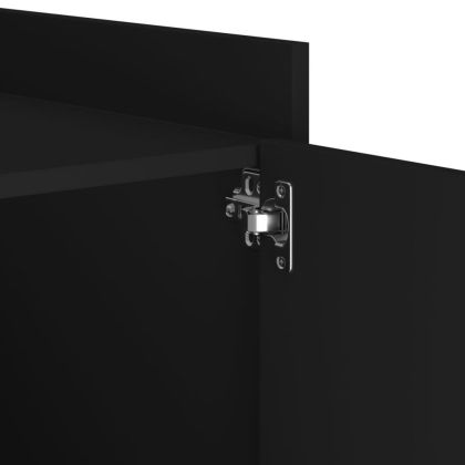 Нощно шкафче, черно, 45x50x50 см, инженерно дърво