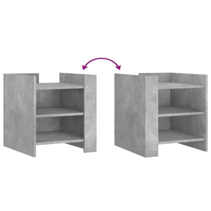 Нощно шкафче, бетонно сиво, 45x50x50 см, инженерно дърво