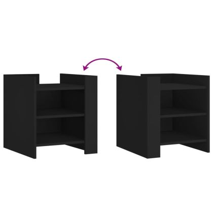 Нощно шкафче, черно, 45x50x50 см, инженерно дърво