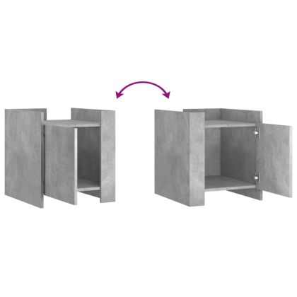 Нощно шкафче, бетонно сиво, 45x50x50 см, инженерно дърво