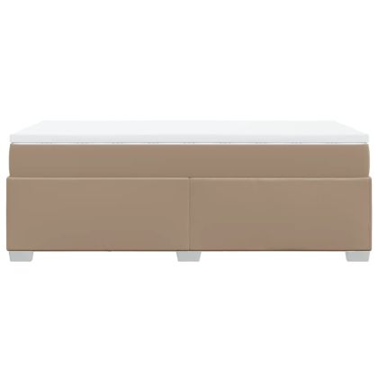 Боксспринг легло с матрак, капучино, 80x200 см, изкуствена кожа