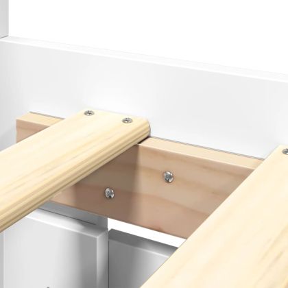 Рамка за легло с табла без матрак, бяла, 160x200 см