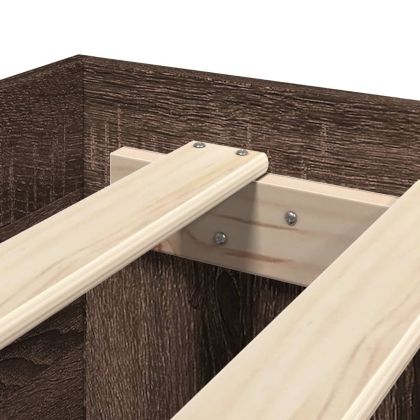 Рамка за легло без матрак кафяв дъб 120x200 см инженерно дърво