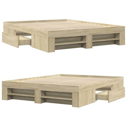 Рамка за легло без матрак сонома дъб 160x200 см инженерно дърво