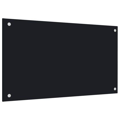 Кухненски гърбове, 2 бр, черен, 70x50 см, закалено стъкло