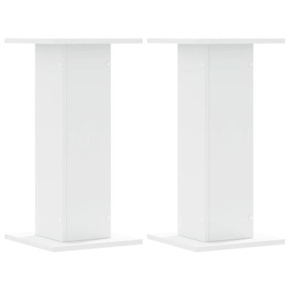 Стойки за растения 2 бр бели 30x30x60 см инженерно дърво